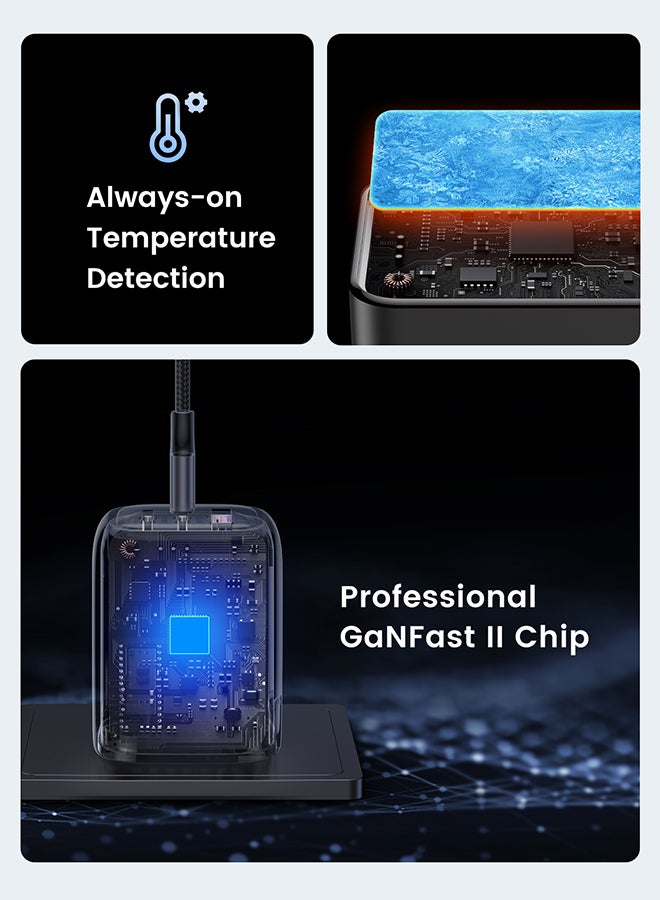 يو جرين شاحن سريع يو اس بي بقدرة 65 واط قابل للطي بـ3 منافذ من نيكسود، شاحن جداري سريع تايب سي متوافق مع ماك بوك برو/اير، اتش بي/ديل/لينوفو، ايباد برو/اير، ايفون 15 برو ماكس، جالكسي اس 22 23 الترا، ستيم ديك، الخ - Image 5